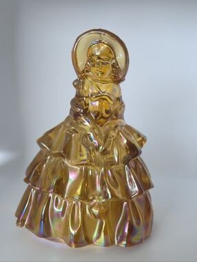 Wheaton Southern Belle Colonial Lady Marigold Iridescent Carnival Glass 6"